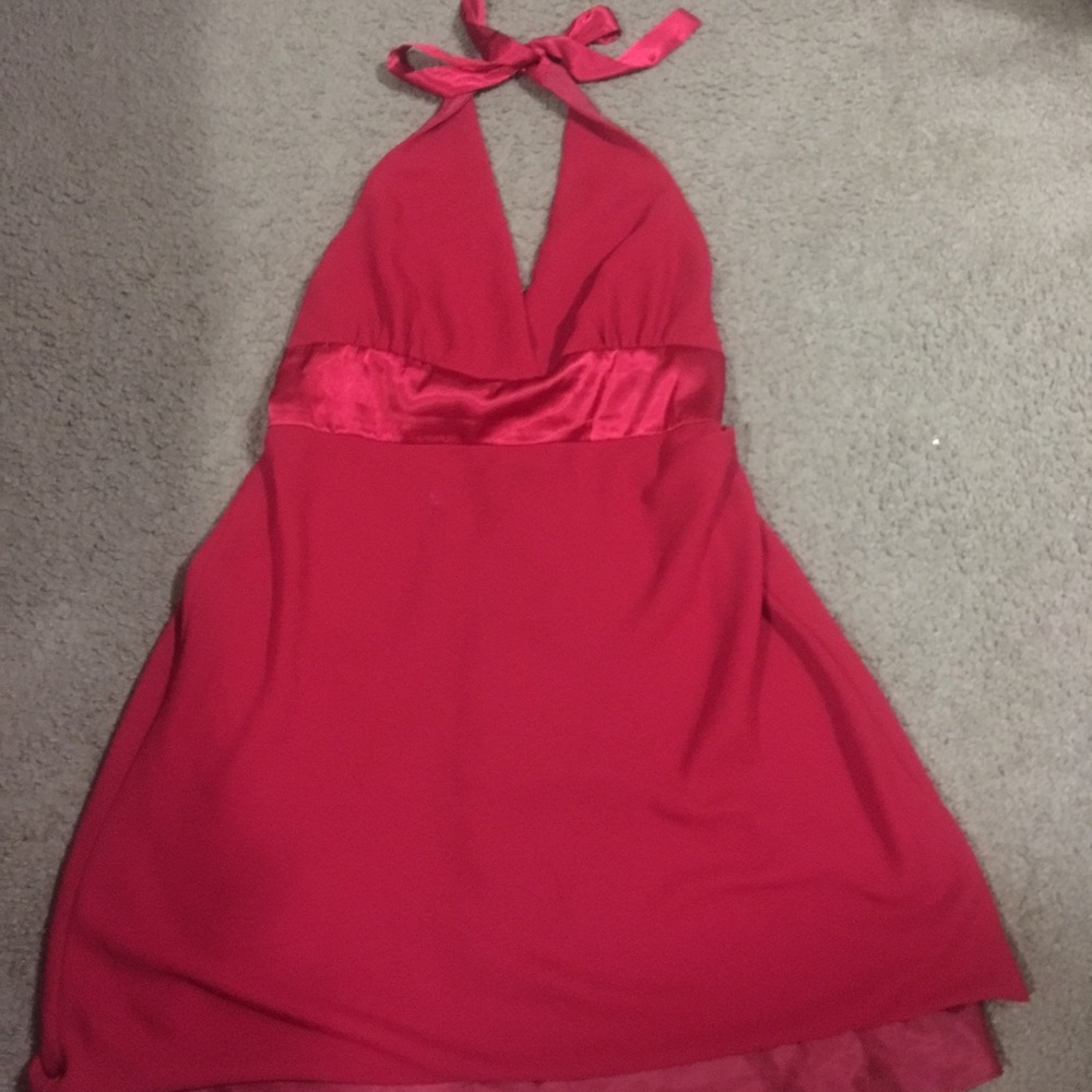 Ruby red gown, backless